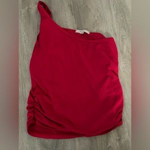 Ruched one shoulder tee